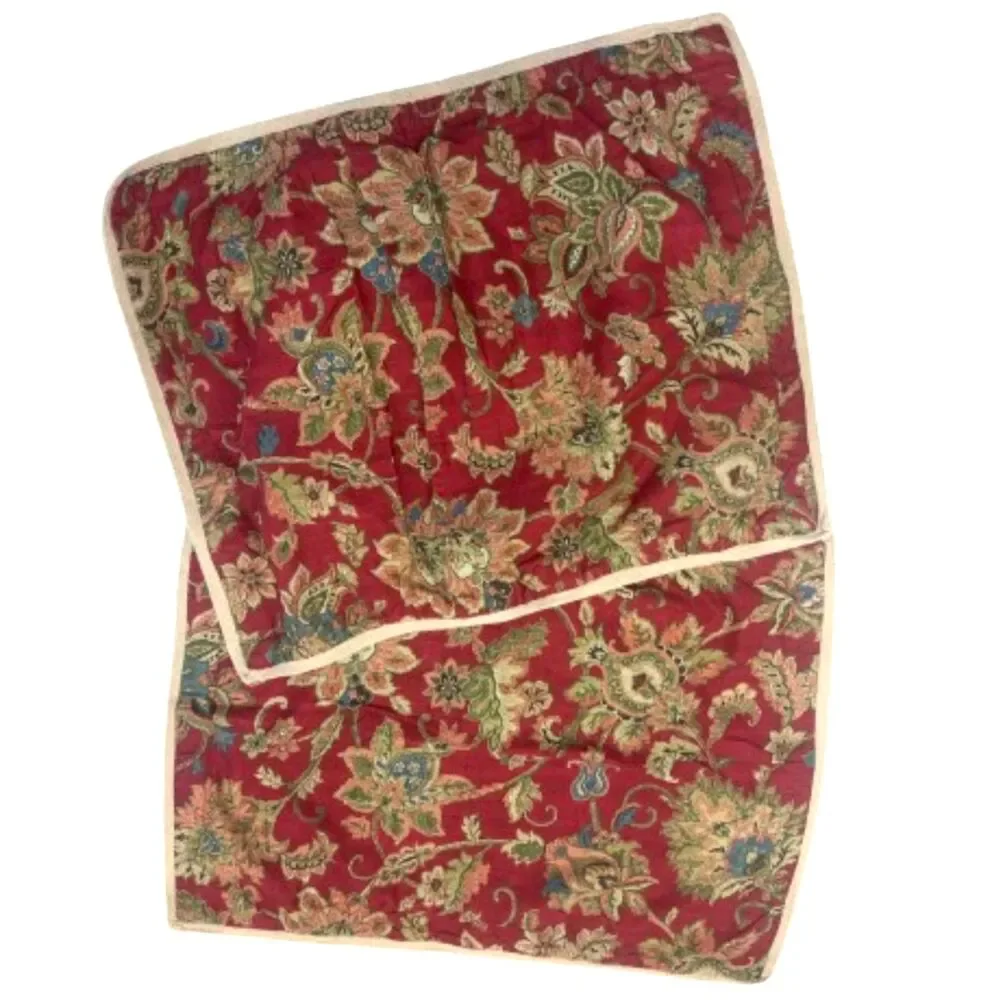 Chaps Ralph Lauren Annabelle Floral Paisley Cotton Pillow Standard Shams Red